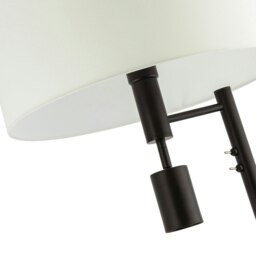 Rackhams Modern Black Floor Light with LED Adjustable Spot Lamp and White Cotton Shade - thumbnail 5