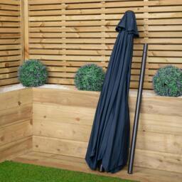 Rackhams 2.7m Havana Garden Patio Parasol with Crank Handle and Cover in Blue - thumbnail 4