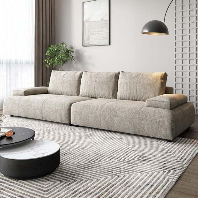Rackhams Hank L10 Four Seater Sofa, Linen - Blue - Ottoman ( Can't be sold separately. ) - image 1