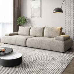 Rackhams Hank L10 Four Seater Sofa, Linen - Blue - Ottoman ( Can't be sold separately. ) - thumbnail 1