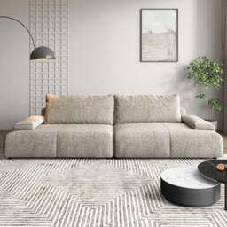 Rackhams Hank L10 Four Seater Sofa, Linen - Blue - Ottoman ( Can't be sold separately. ) - thumbnail 4
