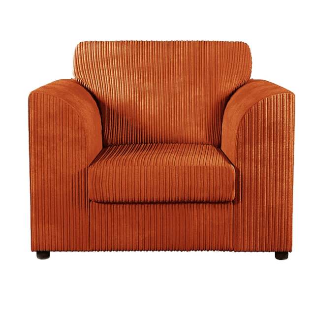 Rackhams Luxor / Ferguson Cord Armchair - Orange - image 1