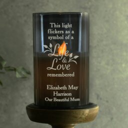 Rackhams Personalised Life & Love Memorial Smoked LED Candle - thumbnail 2