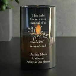 Rackhams Personalised Life & Love Memorial Smoked LED Candle - thumbnail 4