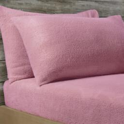 Rackhams Teddy Plain Duvet Cover and Pillowcase Set - Mauve - Super King (220cm x 260cm) - thumbnail 2