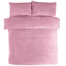 Rackhams Teddy Plain Duvet Cover and Pillowcase Set - Mauve - Super King (220cm x 260cm) - thumbnail 5