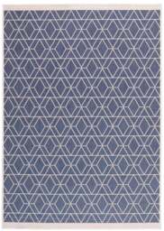 Rackhams Duo Weave Outdoor Blue & Cream Rug Diamond - 160X230 cm - thumbnail 1