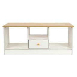 Rackhams 90CM Wooden TV Cabinet 3 Tier Shelf Living Room Media Storage TV Unit Stand - Wood - White - thumbnail 4
