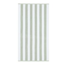 Rackhams Reversible Stripe Cotton Jacquard Towel - Sage Green/White - Bath Sheet - thumbnail 5