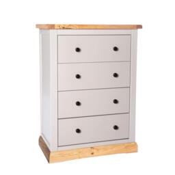 Rackhams Bomporto 4 Drawer Chest of Drawers Brass Knob - Light Grey - thumbnail 2