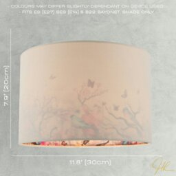 Rackhams Cream Linen Fabric Lamp Shade with Inner Cotton Colourful Floral Print - thumbnail 6