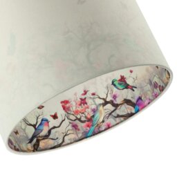 Rackhams Cream Linen Fabric Lamp Shade with Inner Cotton Colourful Floral Print - thumbnail 5