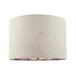 Rackhams Cream Linen Fabric Lamp Shade with Inner Cotton Colourful Floral Print - thumbnail 1