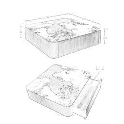 Rackhams Porcelain marble and walnut square coffee table 2140 - thumbnail 6