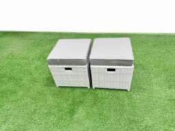 Rackhams 11 Seater Garden Furniture Set PE Rattan Garden Sofa Set with Rectangular Dining Table 3 Stool Light Grey - thumbnail 6
