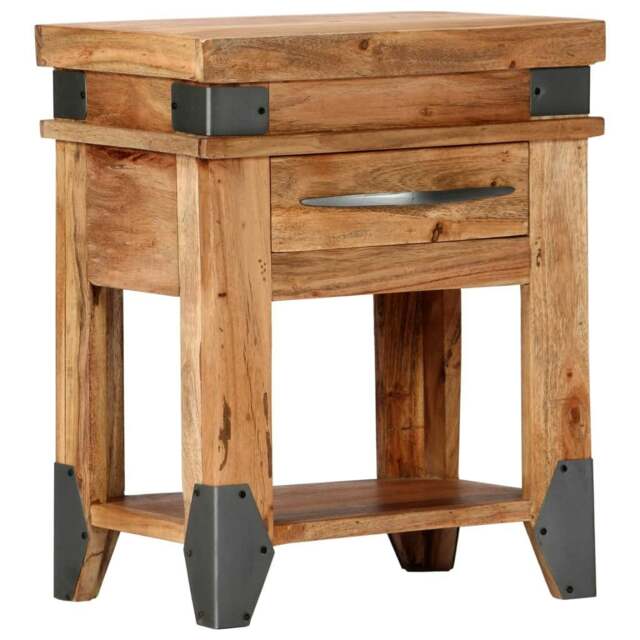 Rackhams Bedside Cabinet 40x30x51 cm Solid Acacia Wood