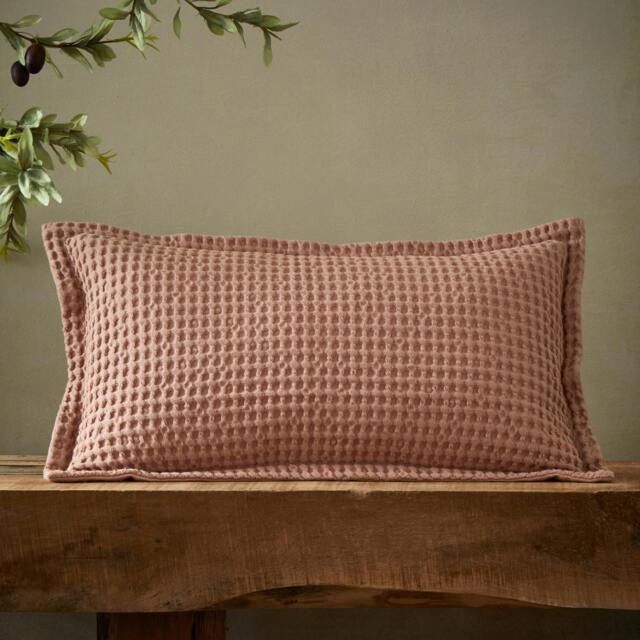 Rackhams Jaipur Chunky Waffle Cotton Cushion Pink - 30 x 50 cm - Pink - image 1