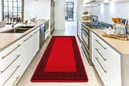 Rackhams Greekey Gel Mat - Red Black - 40cm x 60cm (1.3ft x 1.95ft) - thumbnail 3