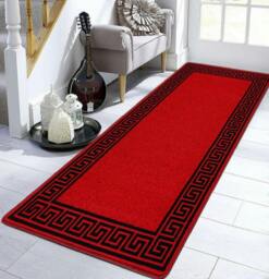 Rackhams Greekey Gel Mat - Red Black - 40cm x 60cm (1.3ft x 1.95ft) - thumbnail 2