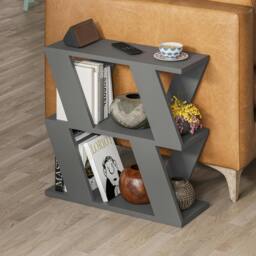 Rackhams Lazena Modern 3-Tier Side Table, Slim Particleboard End Table H55.4cm - Multicolor - thumbnail 2