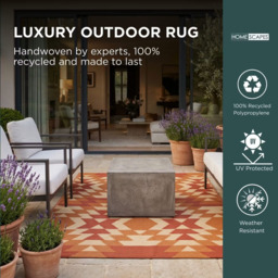 Rackhams Outdoor Rug Luxury Waterproof Reversible Recycled, For Garden, Anya Aztec - 150 x 240 cm - thumbnail 3