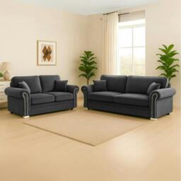 Rackhams Olympia Living Room Furniture Range - Plush Midnight Blue - Foot Stool - thumbnail 4