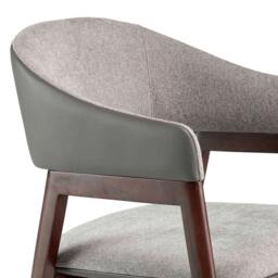 Rackhams Grey Fabric and Dark Mink Leatherette Chair 4091 - thumbnail 5