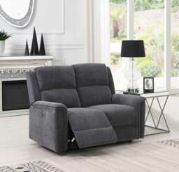Rackhams Erdington Power Recliner 2 Seater Sofa - Dark Grey - thumbnail 1