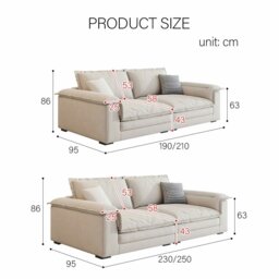 Rackhams Aiden Sailboat Two Seater, Three Seater Four Seater  Sofa, Suede - Others (Suede) - Two Seater 190cm - thumbnail 6