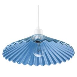 Rackhams Modern Blue Nova Gloss Ceramic Pendant Light Shade with Rippled Body - thumbnail 5