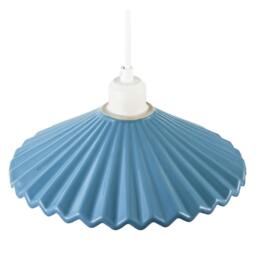 Rackhams Modern Blue Nova Gloss Ceramic Pendant Light Shade with Rippled Body - thumbnail 3