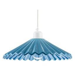 Rackhams Modern Blue Nova Gloss Ceramic Pendant Light Shade with Rippled Body - thumbnail 1