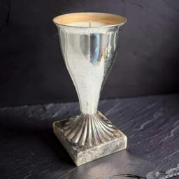Rackhams Repurposed Vintage Silver Trophy Cup Candle - Smoky Earl - thumbnail 1