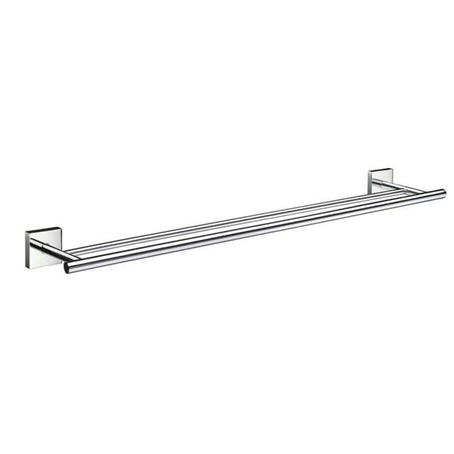 "Rackhams Polished Chrome Double Towel Rail 64.8cm/25.5"" Wall Mounted with Concealed Screws Bathroom Towel Holder"