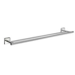 "Rackhams Polished Chrome Double Towel Rail 64.8cm/25.5"" Wall Mounted with Concealed Screws Bathroom Towel Holder"