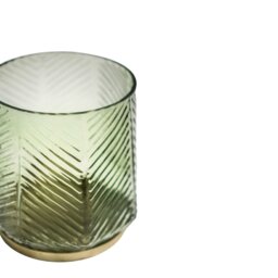 Rackhams Elm Embossed Candle Holder - Clear Grey - thumbnail 4