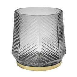 Rackhams Elm Embossed Candle Holder - Clear Grey - thumbnail 1