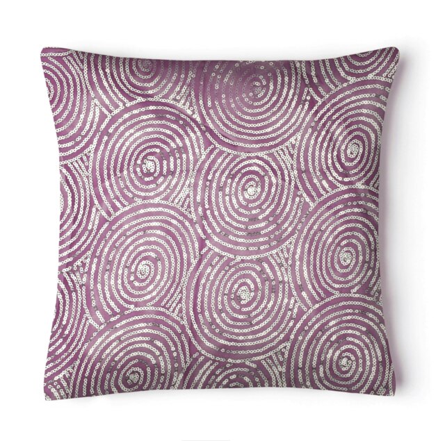 Rackhams Sequin Detail Ethnic Cushion - 43cm x 43cm - Purple
