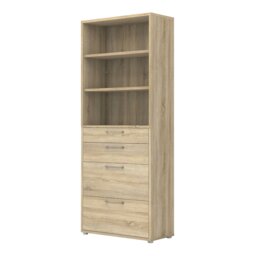 Rackhams Prima Bookcase 2 Shelves With 2 Drawers 2 File Drawers In Oak - Oak Effect - Wood - 1 - thumbnail 3