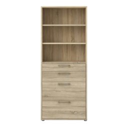 Rackhams Prima Bookcase 2 Shelves With 2 Drawers 2 File Drawers In Oak - Oak Effect - Wood - 1 - thumbnail 2