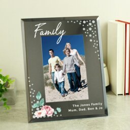 Rackhams Personalised Floral 6x4 Diamante Glass Photo Frame - thumbnail 4