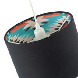 Rackhams Modern Colourful Aztec Designed Lamp Shade with Black Linen Fabric - thumbnail 5