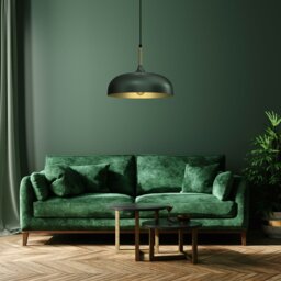 Rackhams Pendant Lamp Lincoln Green/Gold 1XE27 35cm - thumbnail 4