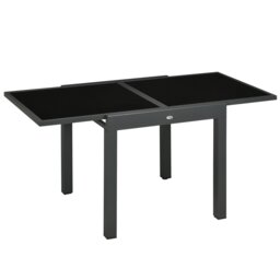 Rackhams Extendable Outdoor Dining Table Patio Table, Black - thumbnail 2