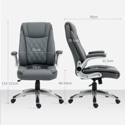 Rackhams High Back Executive Office Chair Home Swivel Dark Grey - Dark Grey - thumbnail 5