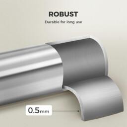 Rackhams Steel Curtain Rod Quiet Rail Pole Set Extendable Adjustable Satin Nickel - thumbnail 5