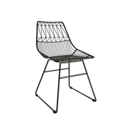 Rackhams Astrid Wire Metal Dining Chair Black - thumbnail 1