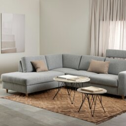 Rackhams Prunus Round Coffee Table in Brown Marble and Matt Black Coated Steel Base 80x46.4cm - grey,brown - Grey - 80 - thumbnail 3