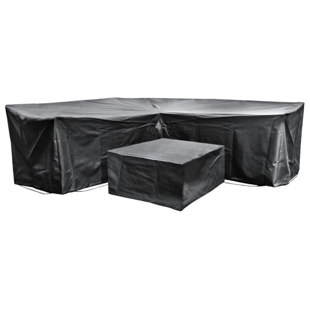 Rackhams Cozy Bay Acorn EZBreathe Corner L Shape Patio Set Cover in Black - Black - Polyester - 1