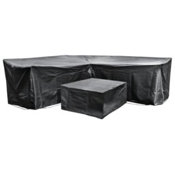 Rackhams Cozy Bay Acorn EZBreathe Corner L Shape Patio Set Cover in Black - Black - Polyester - 1 - thumbnail 1
